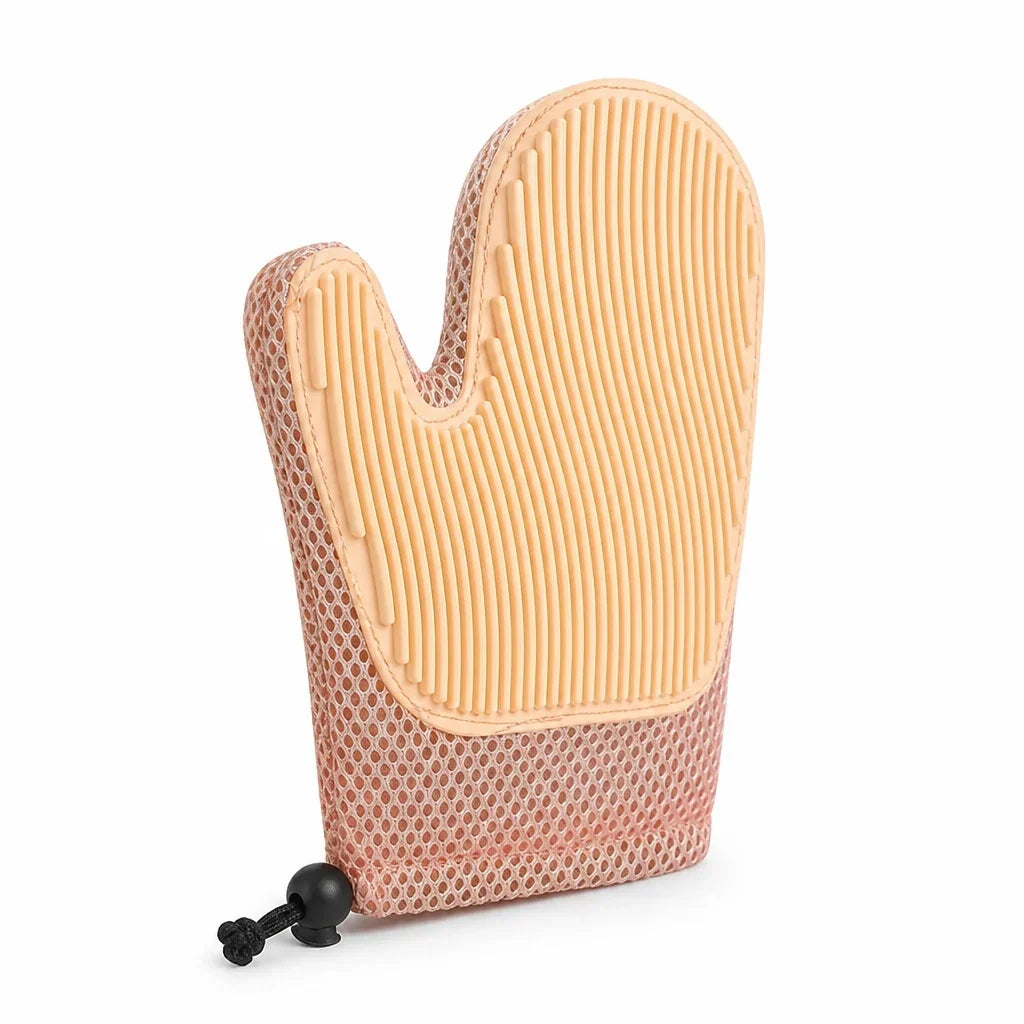Pet Hair Removal Glove | Double-Sided Massage & Rubberized Bristles | Fits Left & Right Hands