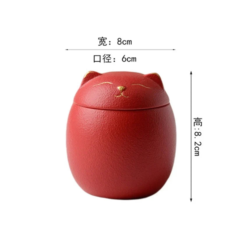 Pet Memorial Urn | Handmade Ceramic Cat-Shaped | For Cats & Small Pets