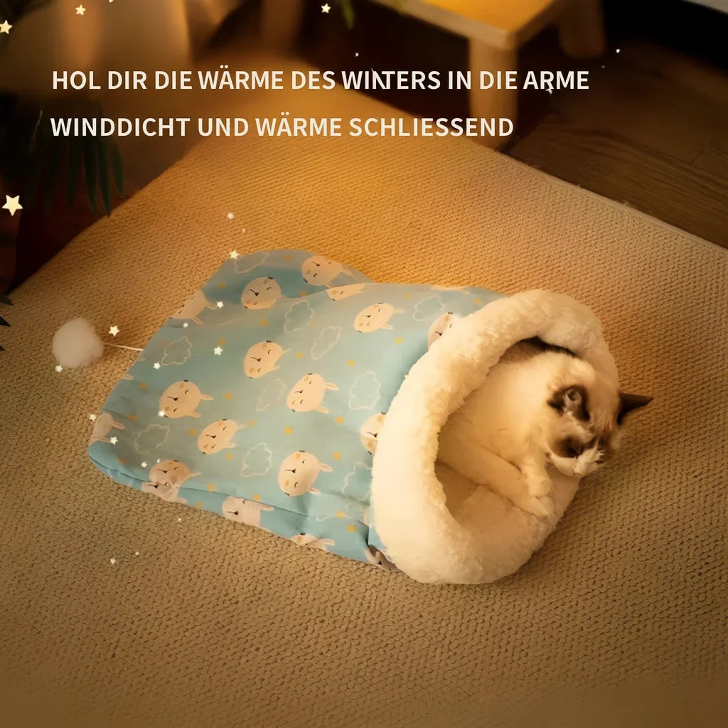 Pet Sleeping Bag | Warm Plush & Machine Washable