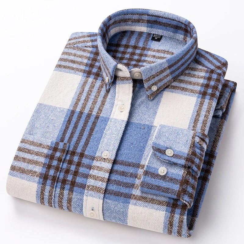 Plaid Button-Down Shirt for Men