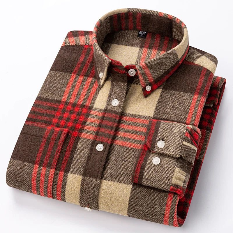Plaid Button-Down Shirt for Men