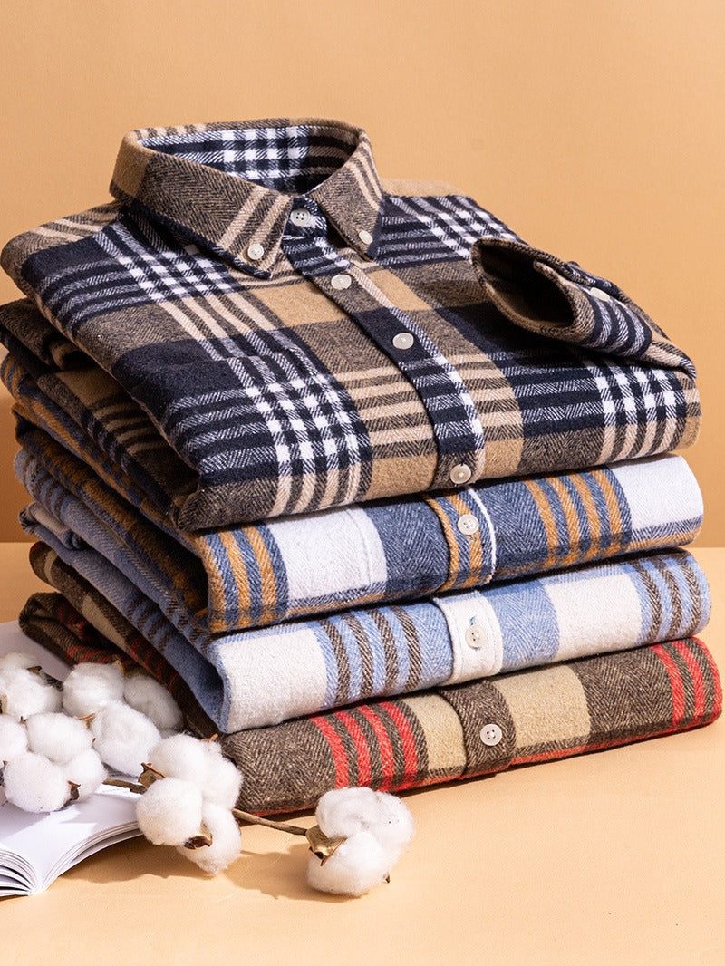 Plaid Button-Down Shirt for Men