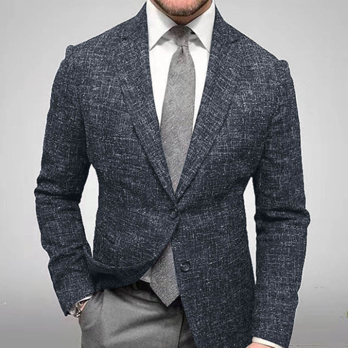 Plaid Notch Lapel Blazer for Men