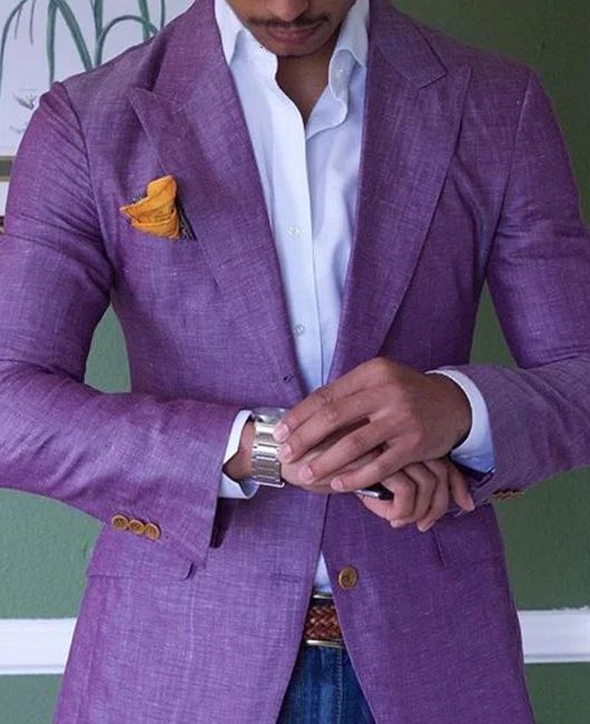 Plaid Notch Lapel Blazer for Men