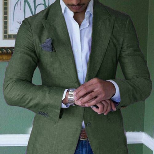 Plaid Notch Lapel Blazer for Men