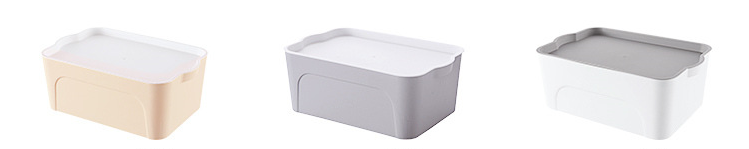 Plastic Storage Bin with Lid and Handles Stackable Organizer Containers Totes