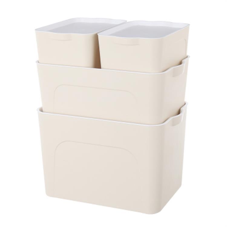 Plastic Storage Bin with Lid and Handles Stackable Organizer Containers Totes