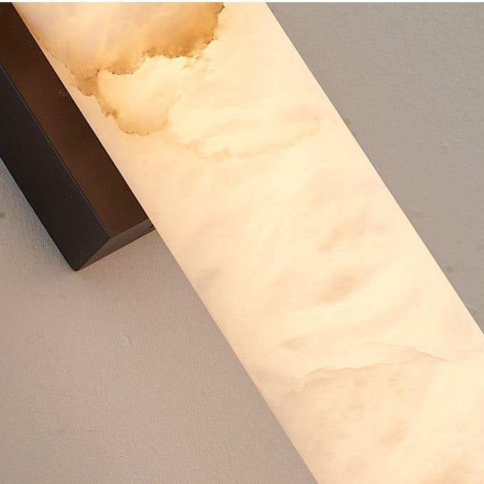 Plug-In Wall Sconce Lighting with Marbled Cylinder Shade Candle