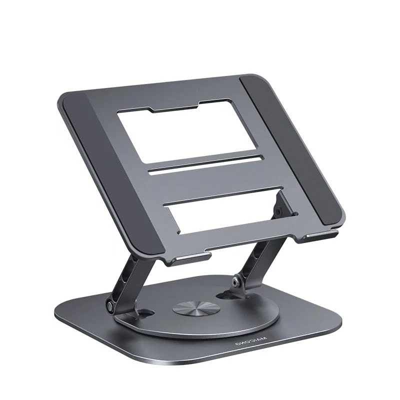Portable Adjustable Ergonomic Laptop Stand with 360 Rotating Base and Aluminum Cooling Design