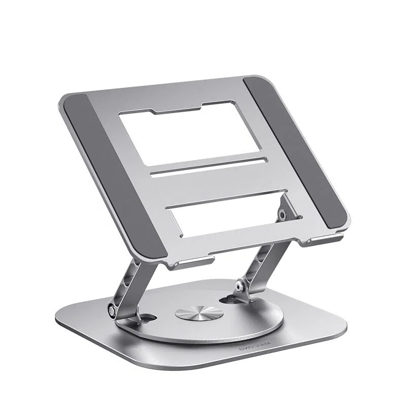 Portable Adjustable Ergonomic Laptop Stand with 360 Rotating Base and Aluminum Cooling Design