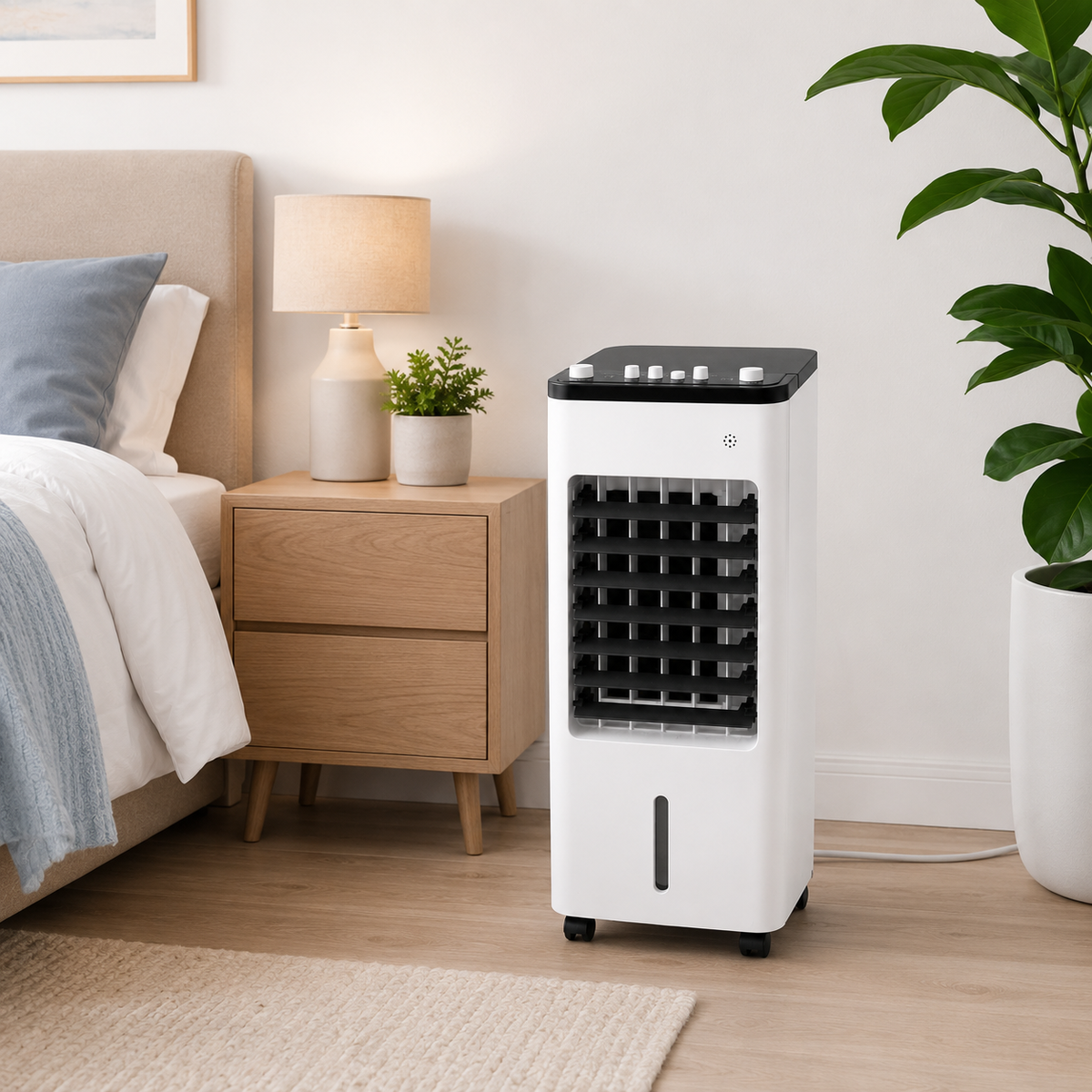 Portable Air Conditioner Evaporative Cooler with Fan and Humidifier on Wheels