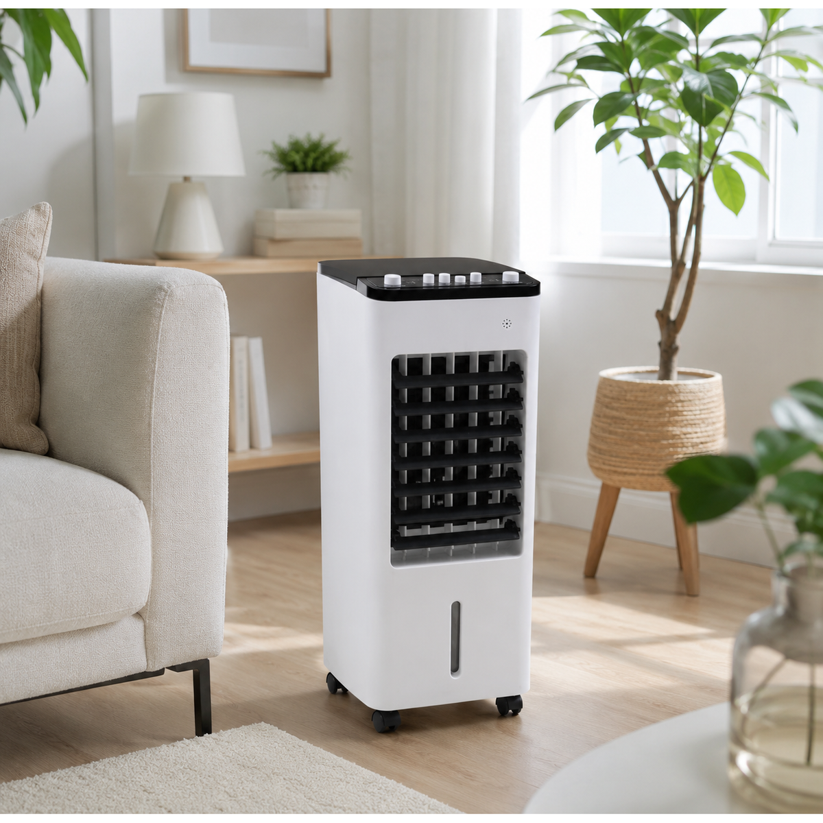 Portable Air Conditioner Evaporative Cooler with Fan and Humidifier on Wheels