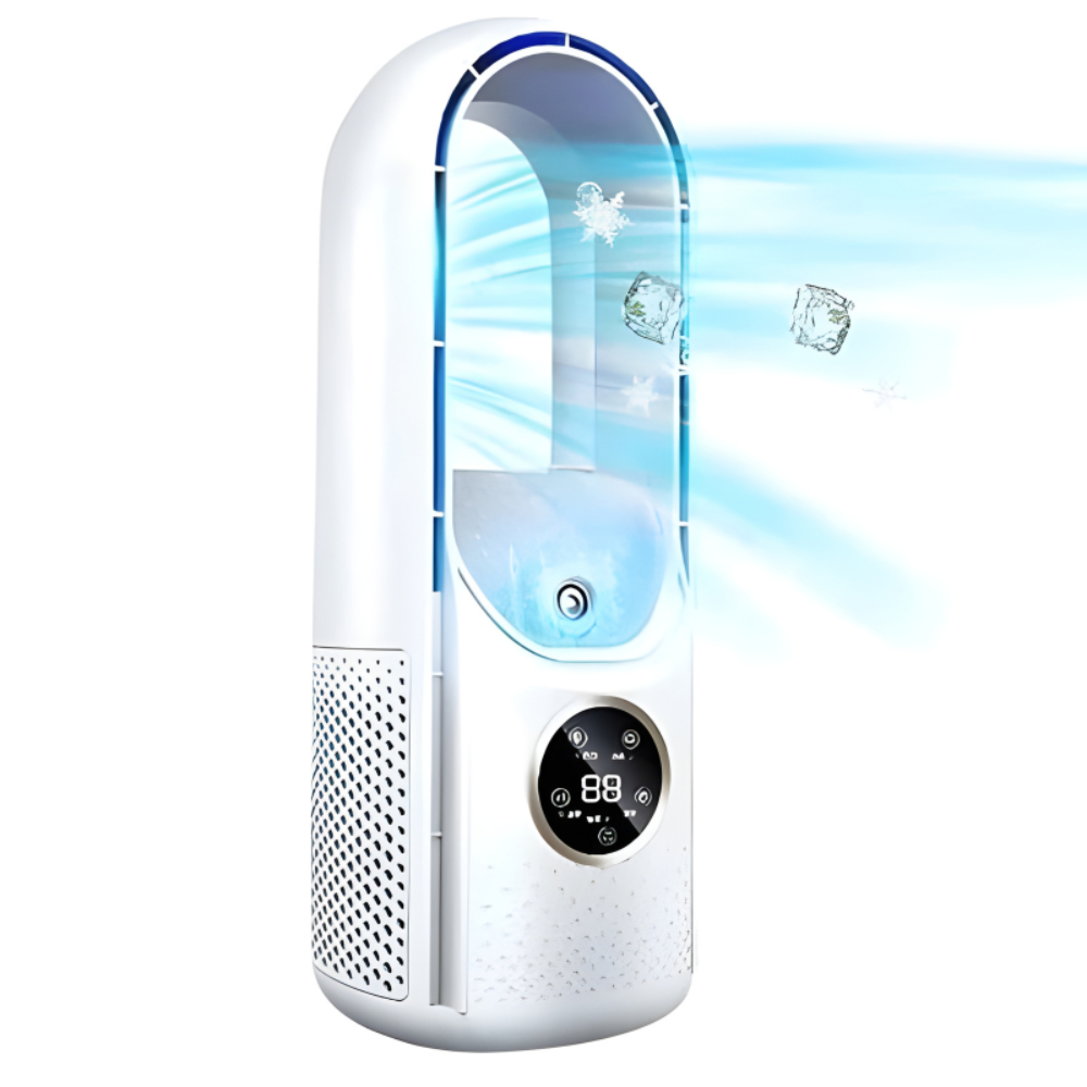 Portable Air Cooler with Bladeless Design Water Tank and LED Display