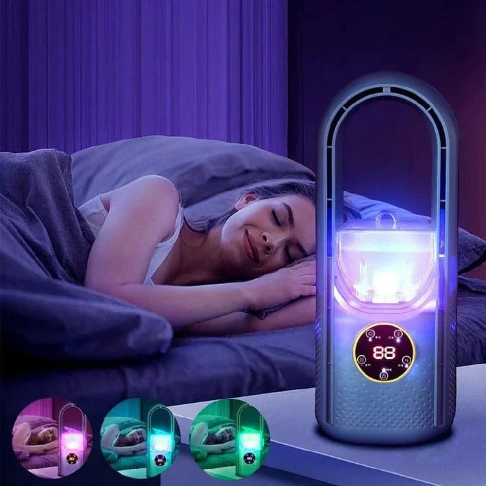 Portable Air Cooler with Bladeless Design Water Tank and LED Display