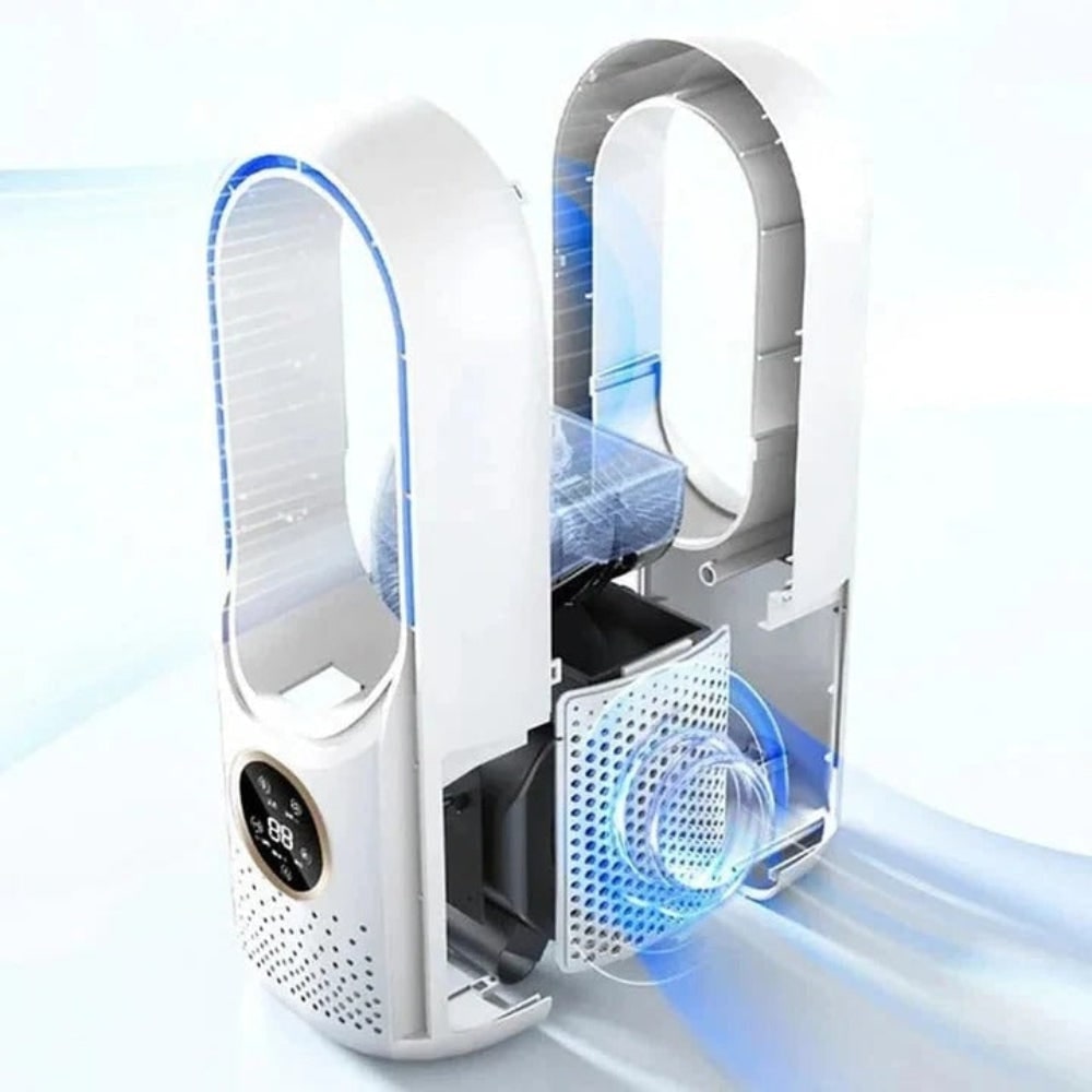 Portable Air Cooler with Bladeless Design Water Tank and LED Display