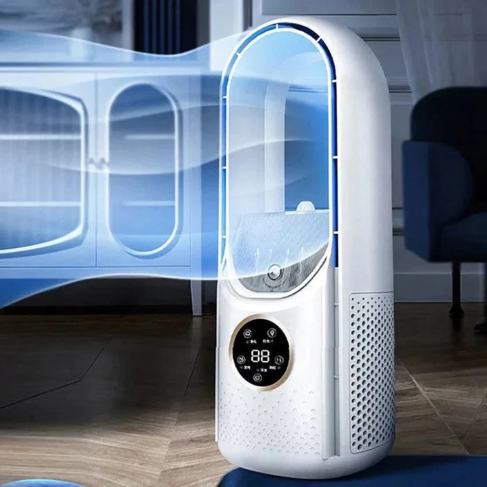 Portable Air Cooler with Bladeless Design Water Tank and LED Display