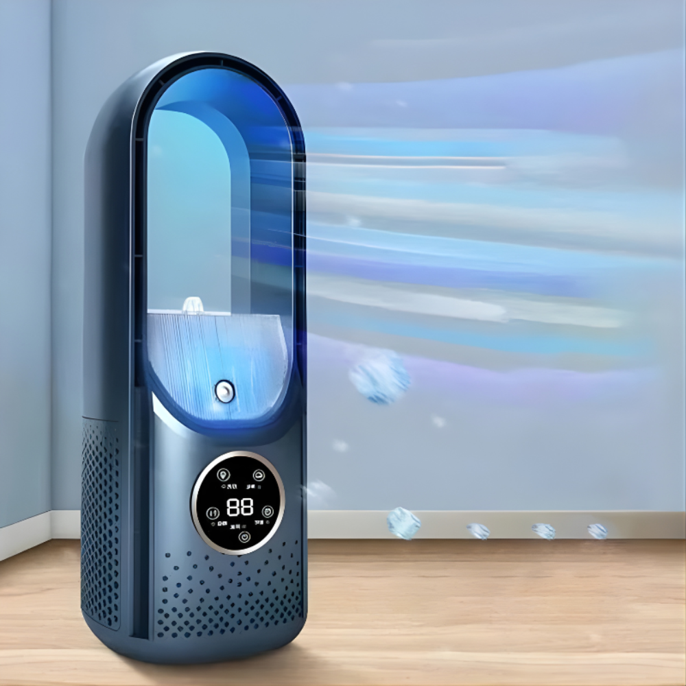 Portable Air Cooler with Bladeless Design Water Tank and LED Display
