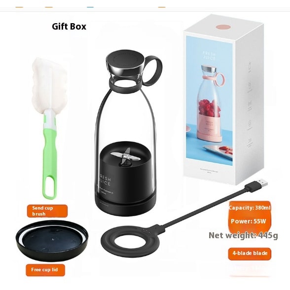 Portable Blender Bottle Personal with USB Rechargeable Base and Stainless Steel Blades