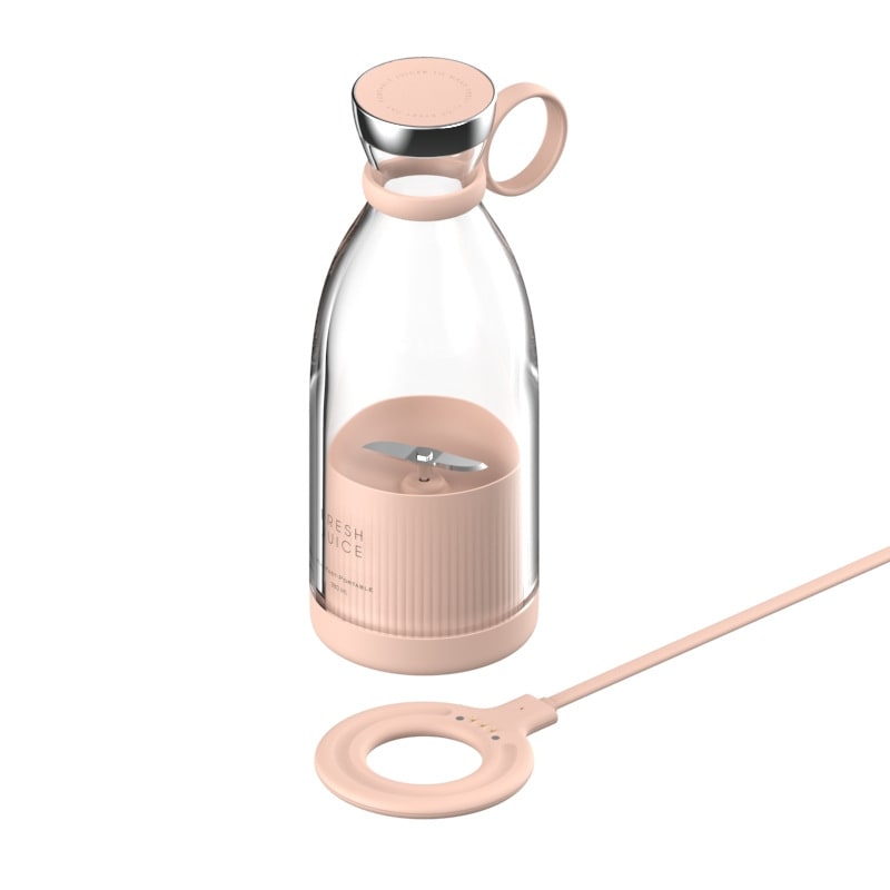 Portable Blender Bottle Personal with USB Rechargeable Base and Stainless Steel Blades