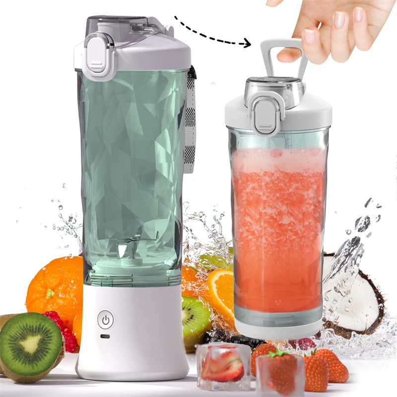 Mini Portable Blender with 6-Blade Design, USB-C Charging and Faceted Cup for Smoothies