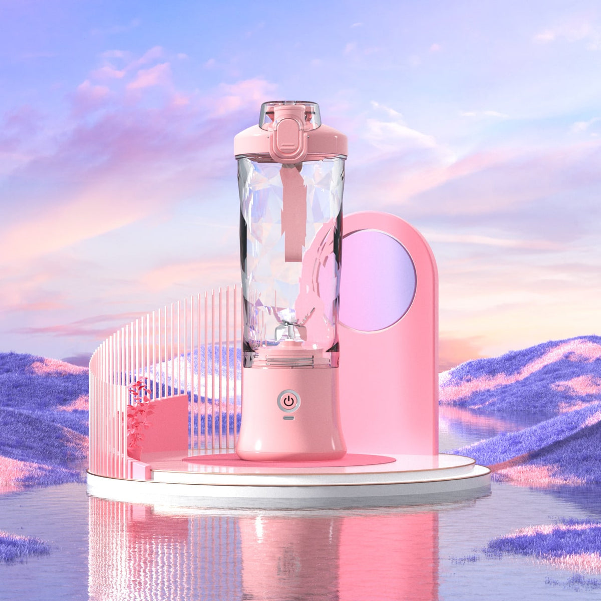 Mini Portable Blender with 6-Blade Design, USB-C Charging and Faceted Cup for Smoothies