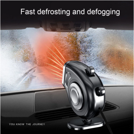 Portable Car Heater with 12v Cigarette Lighter Plug Windshield Defogger Fan and Dashboard Mount