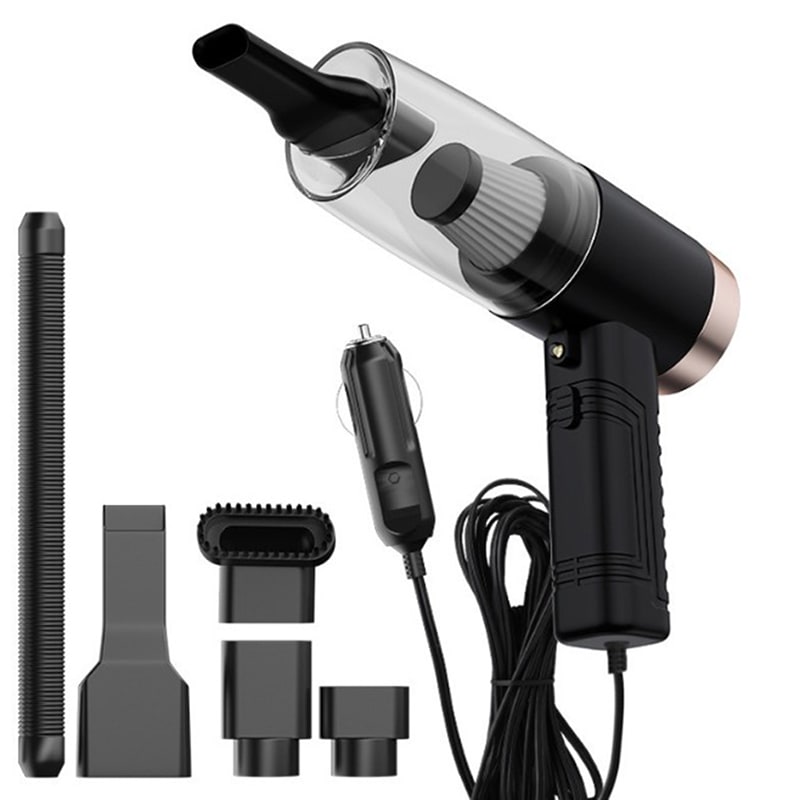 Portable Handheld Car Vacuum Cleaner with 12v Power Cord and Multiple Attachments