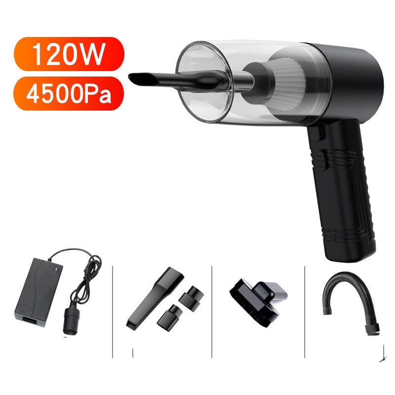 Portable Handheld Car Vacuum Cleaner with 12v Power Cord and Multiple Attachments