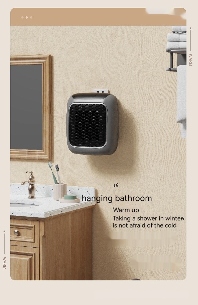 Portable Space Heater with Wall Mounted Plug in Design and Digital LED Display