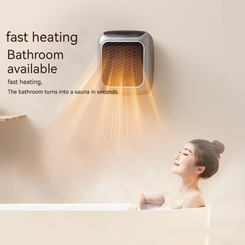 Portable Space Heater with Wall Mounted Plug in Design and Digital LED Display