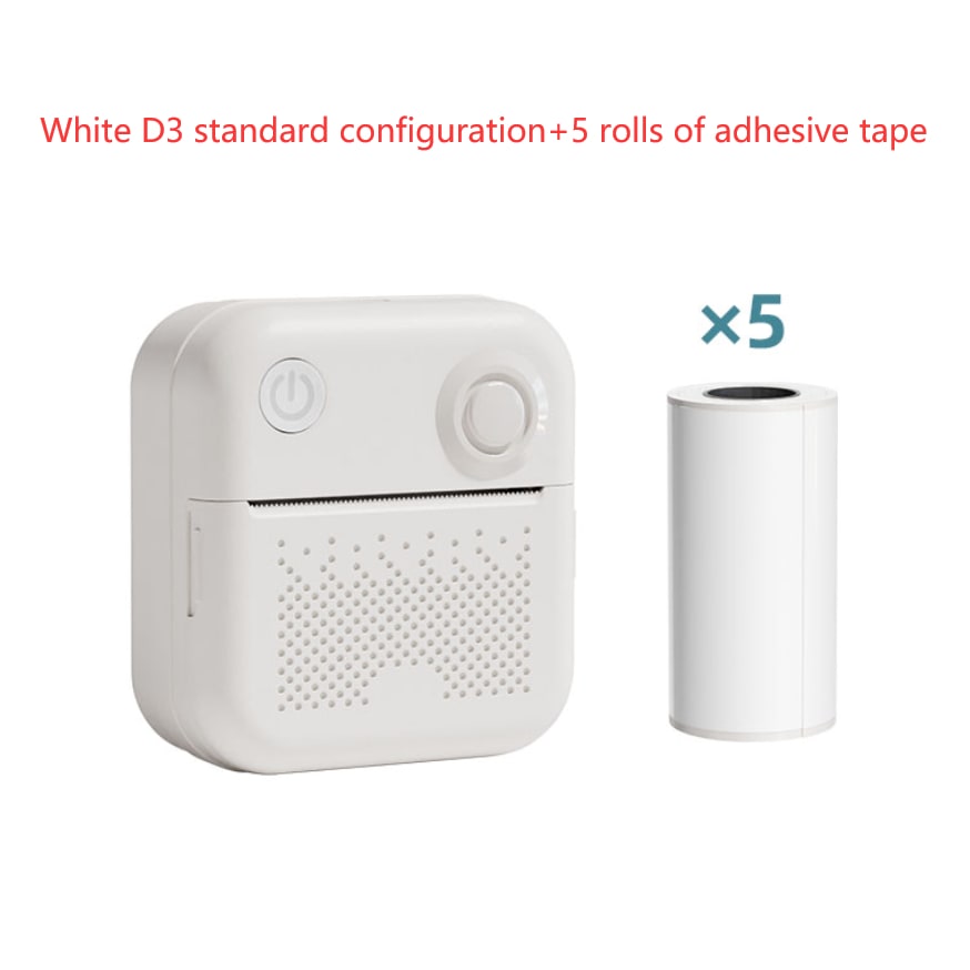 Portable Thermal Printer with Direct Label and Pocket-Sized Wireless Bluetooth Design