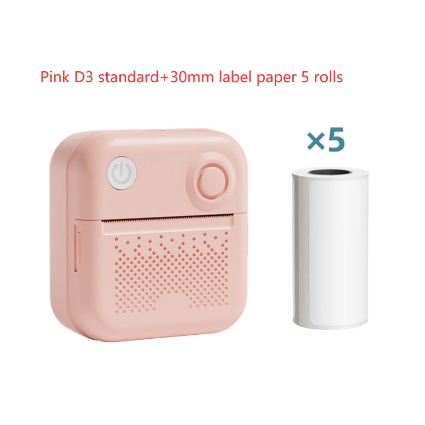 Portable Thermal Printer with Direct Label and Pocket-Sized Wireless Bluetooth Design