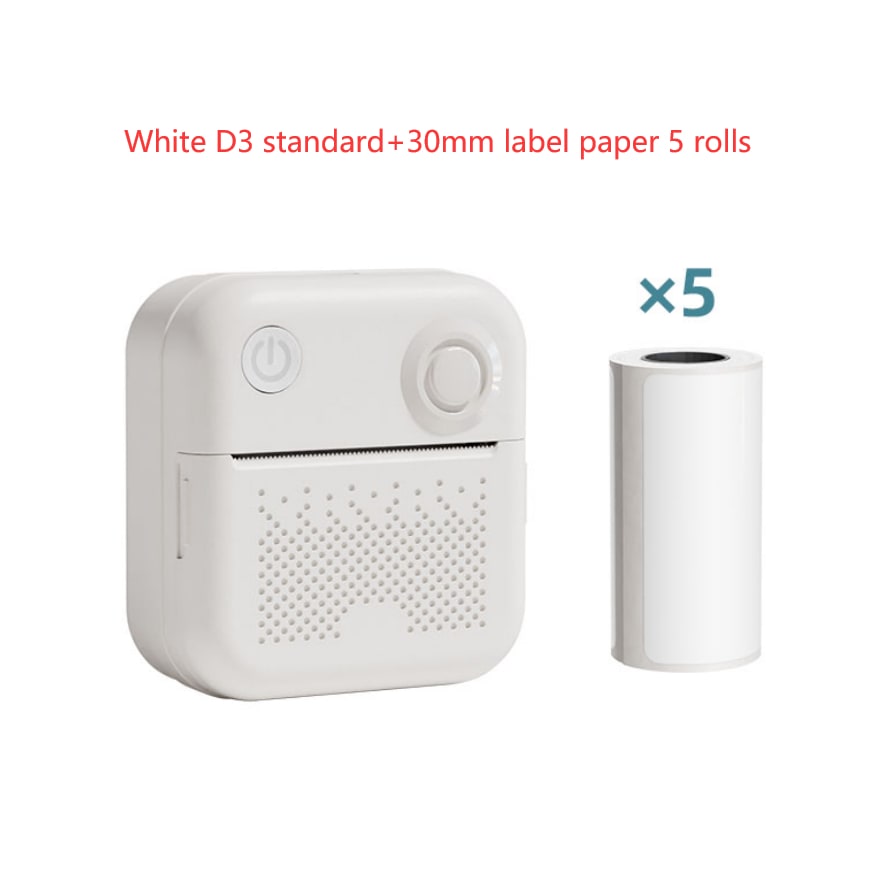 Portable Thermal Printer with Direct Label and Pocket-Sized Wireless Bluetooth Design