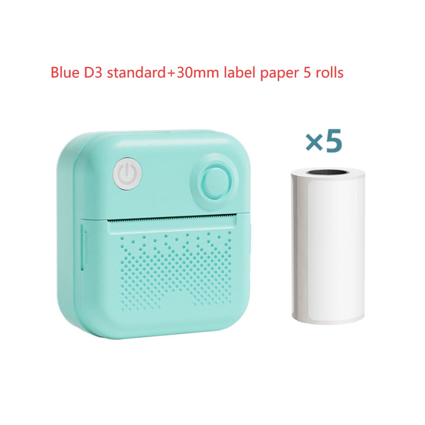 Portable Thermal Printer with Direct Label and Pocket-Sized Wireless Bluetooth Design