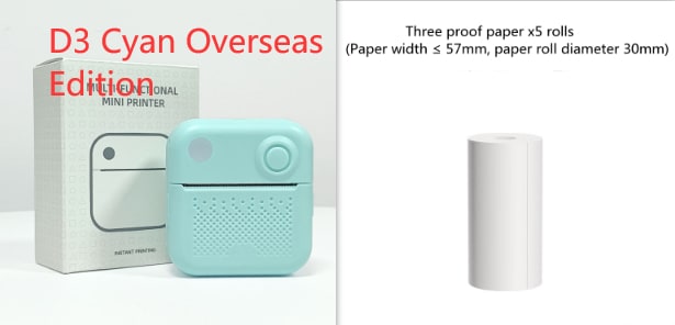 Portable Thermal Printer with Direct Label and Pocket-Sized Wireless Bluetooth Design