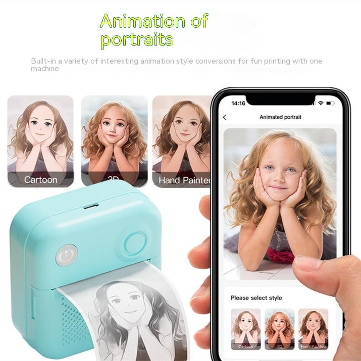 Portable Thermal Printer with Direct Label and Pocket-Sized Wireless Bluetooth Design