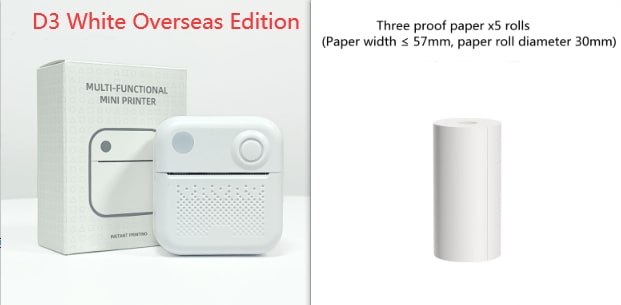 Portable Thermal Printer with Direct Label and Pocket-Sized Wireless Bluetooth Design