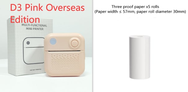 Portable Thermal Printer with Direct Label and Pocket-Sized Wireless Bluetooth Design