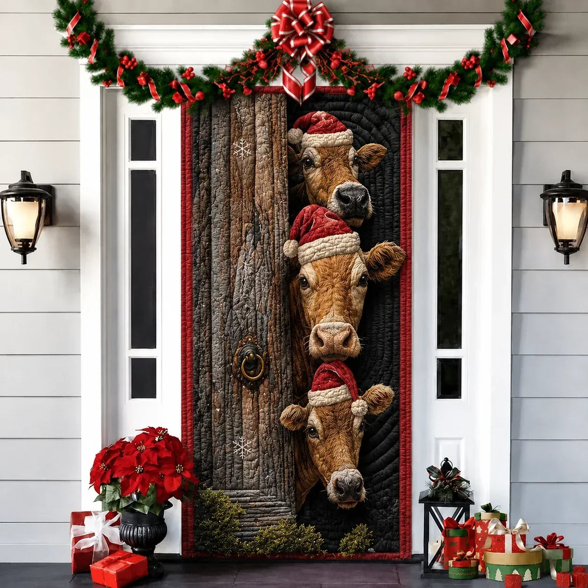 Printed 3D-Effect Christmas Door Cover
