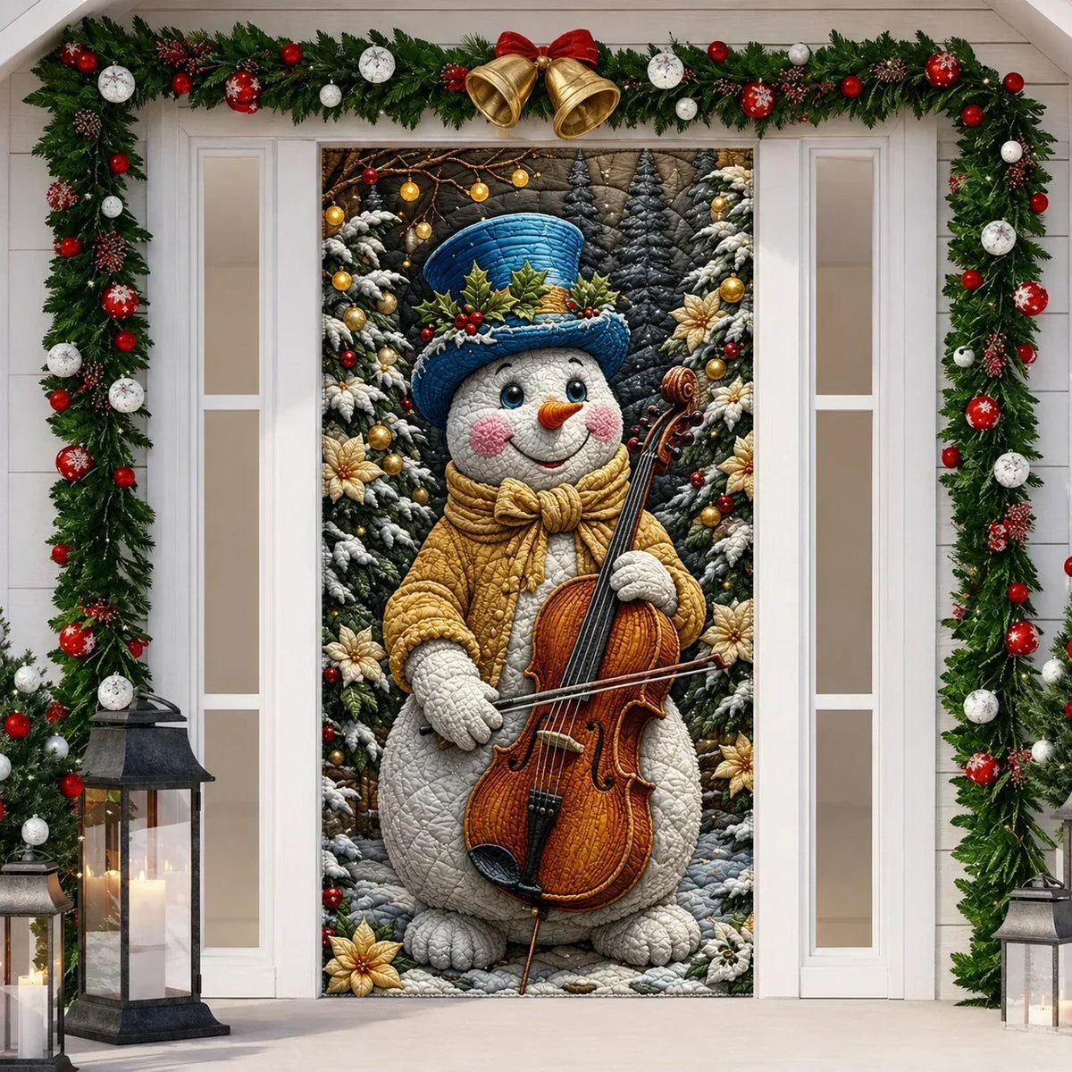 Printed 3D-Effect Christmas Door Cover
