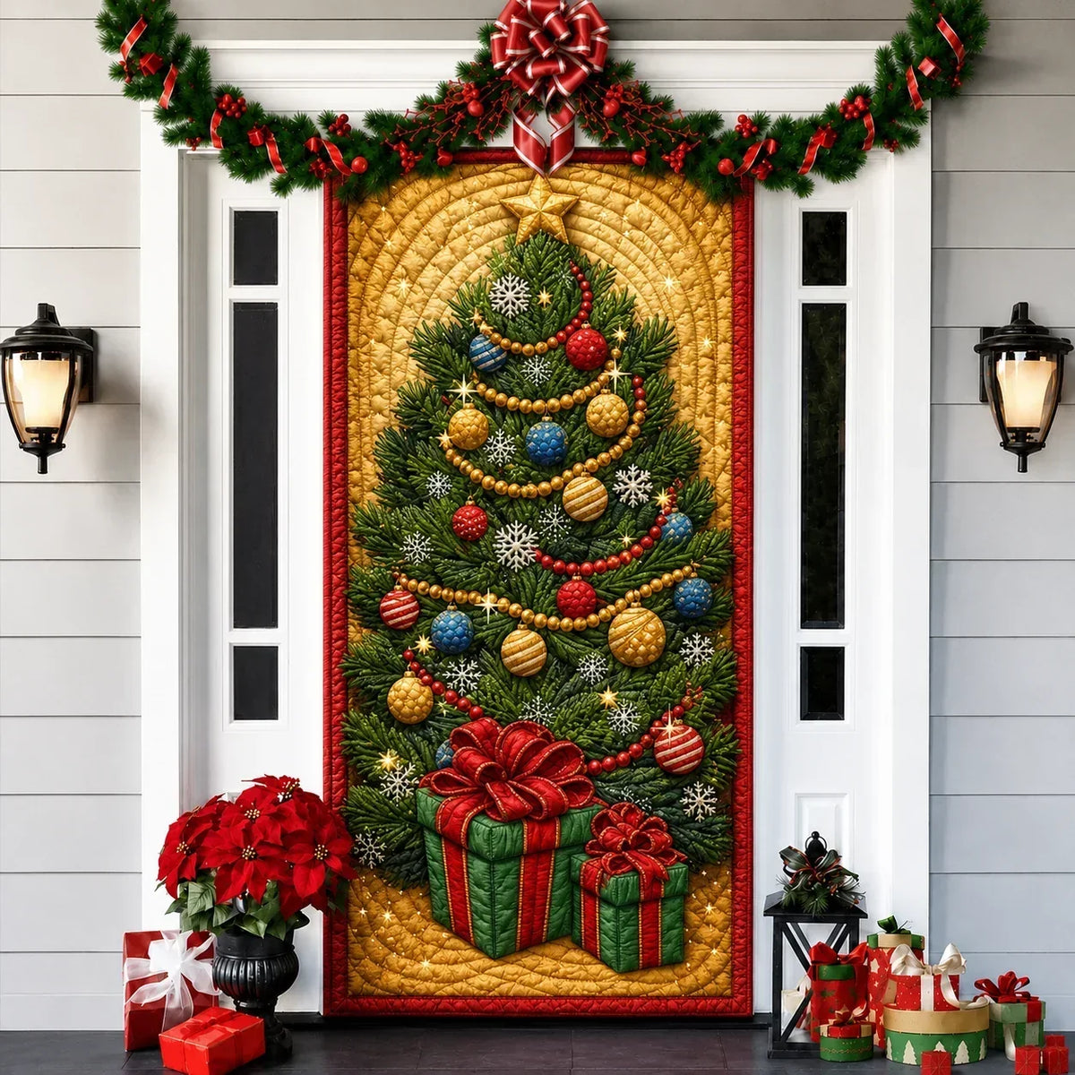 Printed 3D-Effect Christmas Door Cover