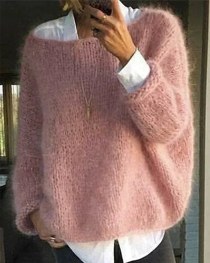 Women's Oversized Knit Jumper | Soft Fluffy Texture