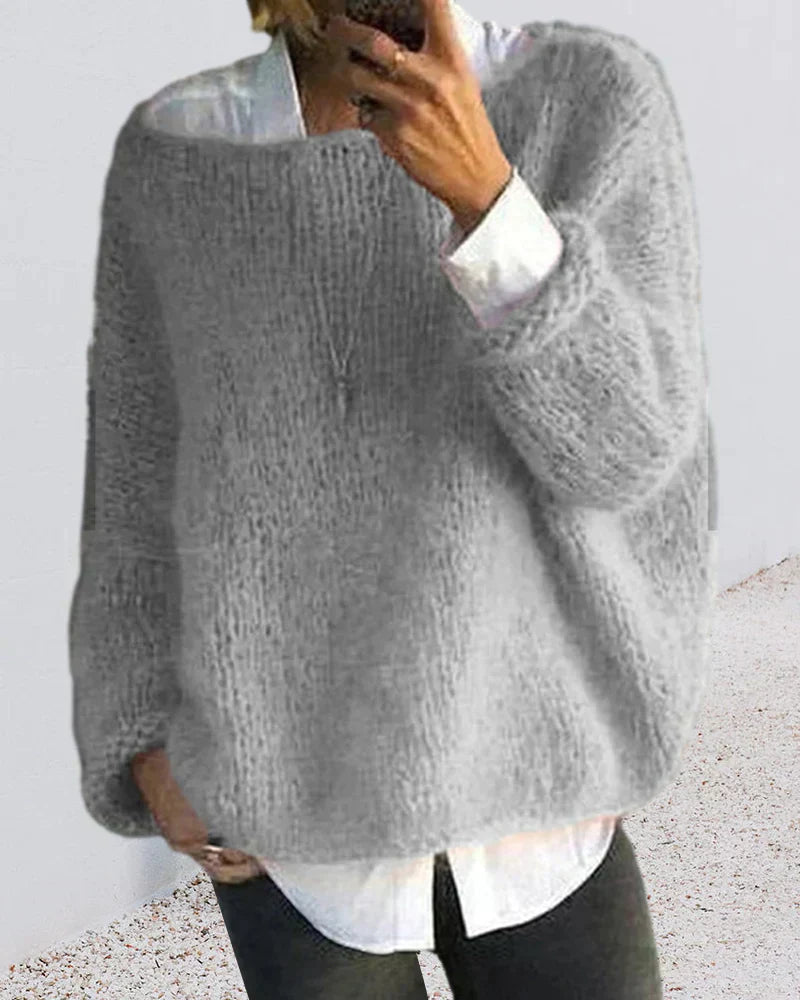 Women's Oversized Knit Jumper | Soft Fluffy Texture
