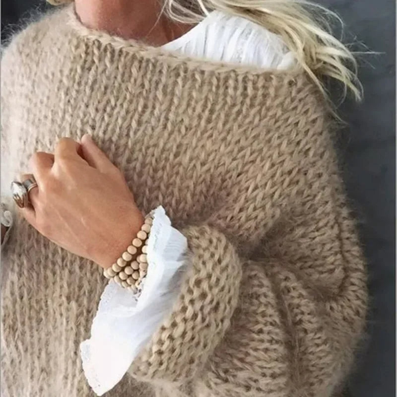 Women's Oversized Knit Jumper | Soft Fluffy Texture