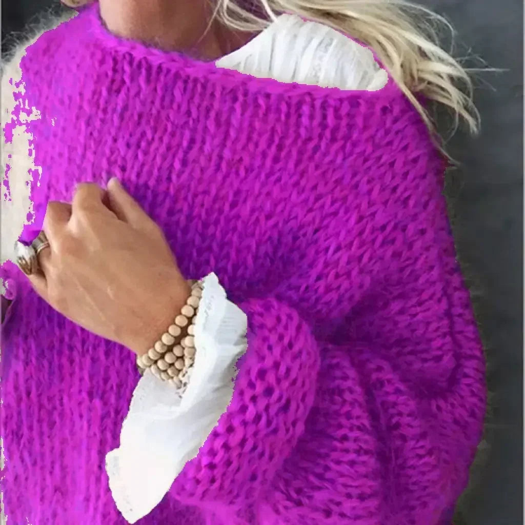 Women's Oversized Knit Jumper | Soft Fluffy Texture