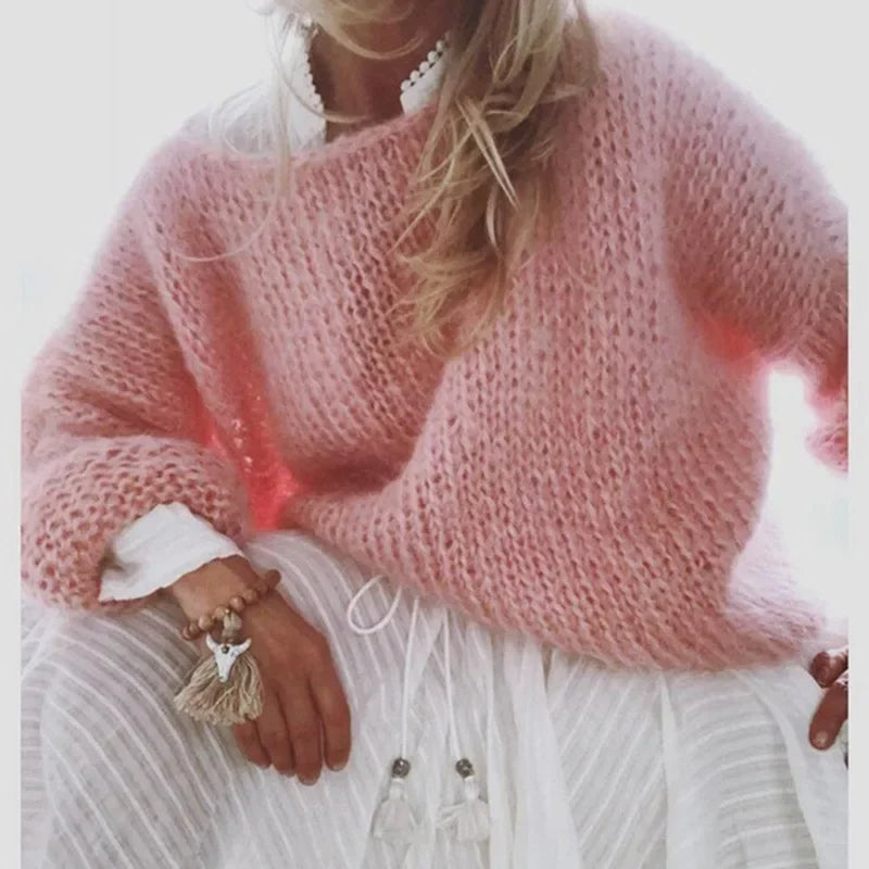 Women's Oversized Knit Jumper | Soft Fluffy Texture