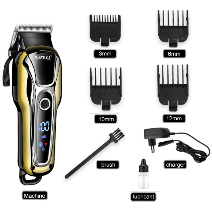 Professional Cordless Hair Clippers and Trimmers with LED Display and Taper Lever Pro