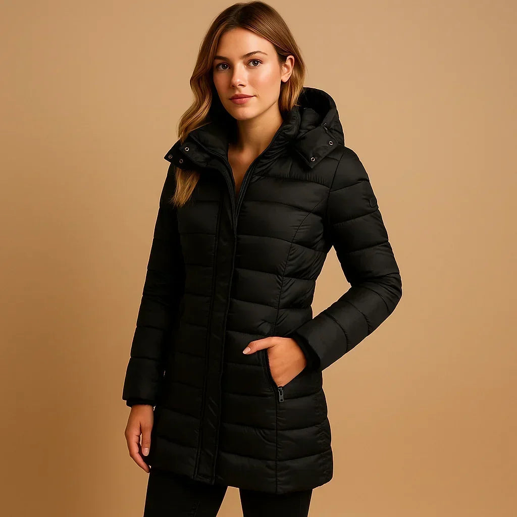 Brunella | Hooded Mid-Length Puffer Jacket