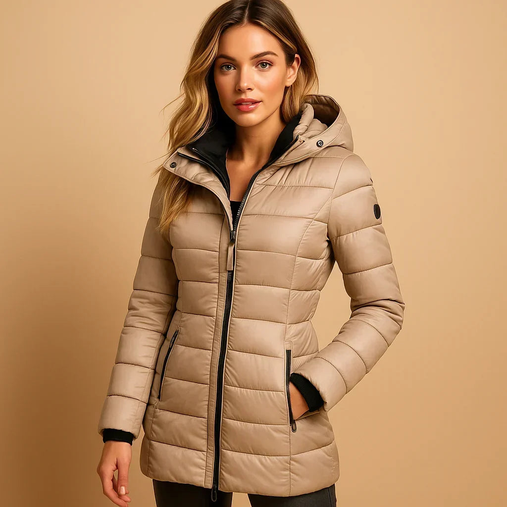 Brunella | Hooded Mid-Length Puffer Jacket