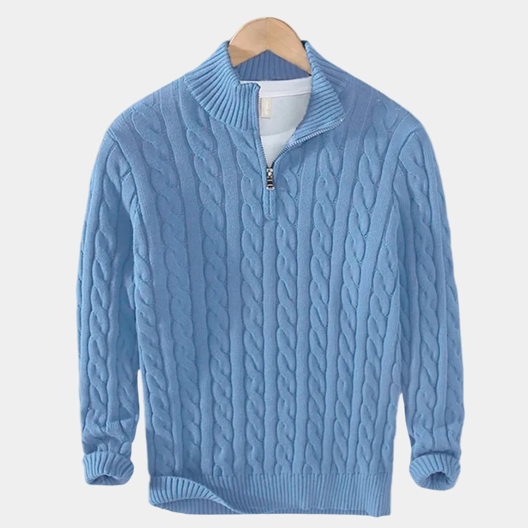 Men's Cable Knit Half-Zip Jumper